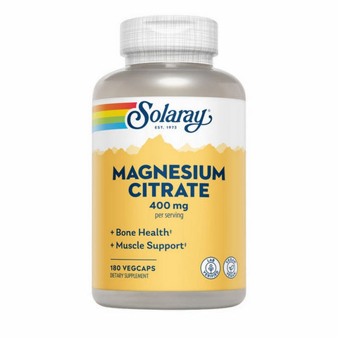 Solaray, Magnesium Citrate, 400 mg, 180 Veg Caps