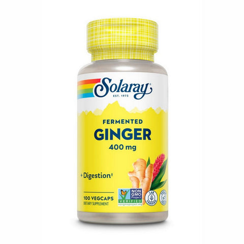 Solaray, Organically Grown Fermented Ginger Root, 400 mg, 100 Veg Caps