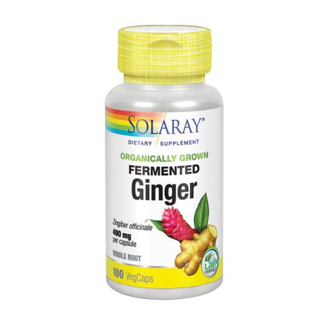 Solaray, Organically Grown Fermented Ginger Root, 400 mg, 100 Veg Caps