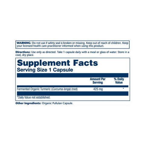 Solaray, Organically Grown Fermented Turmeric Root, 500 mg, 100 Veg Caps