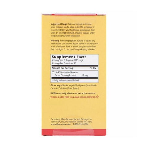Il Hwa Korean Ginseng, Enzyme Fermented Ginseng, 30 Cap