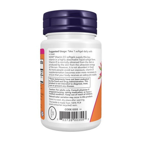 Now Foods, Vitamin D-3, 2000 IU, 30 Softgels