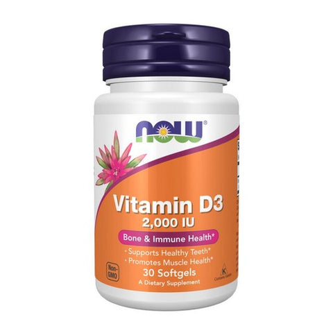 Now Foods, Vitamin D-3, 2000 IU, 30 Softgels