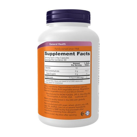 Now Foods, D-Mannose, 500 mg, 240 Caps