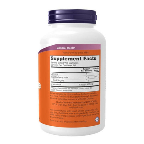 Now Foods, D-Mannose, 500 mg, 240 Caps