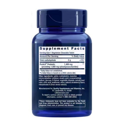 Life Extension, Florassist Prebiotic  Straberry, 60 Chewable Tabs