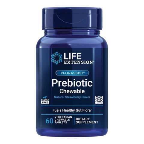 Life Extension, Florassist Prebiotic  Straberry, 60 Chewable Tabs