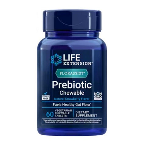 Life Extension, Florassist Prebiotic  Straberry, 60 Chewable Tabs