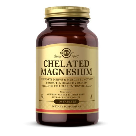 Solgar, Chelated Magnesium, 100 Tabs