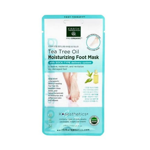 Earth Therapeutics, Tea Tree Oil Moisturizing Foot Mask, 1 Unit