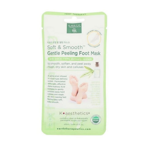 Earth Therapeutics, Soft & Smooth Gentle Peel Foot Mask, 1 Unit