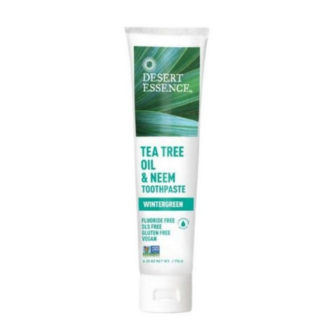 Desert Essence, Tea Tree Oil & Neem Toothpaste Wintergreen, 6.25 OZ