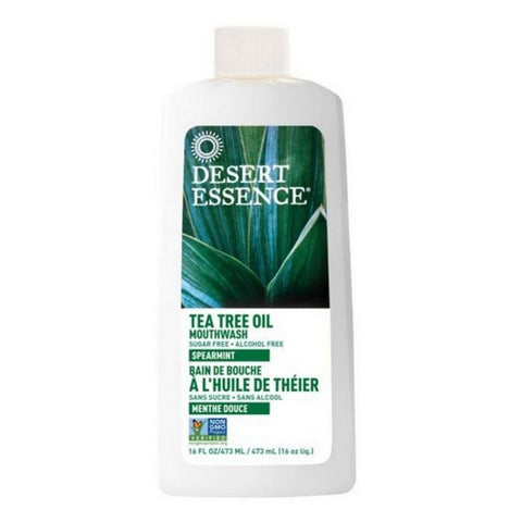 Desert Essence, Tea Tree Oil Mouthwash with Spearmint, 16 Oz