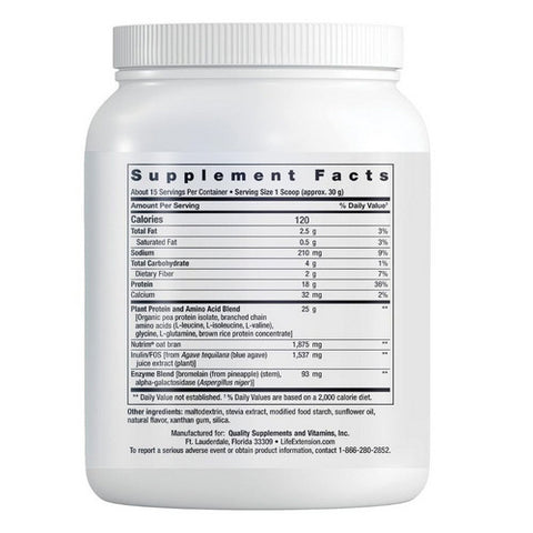 Life Extension, Plant Protein Complete and Amino Acid Complex, Vanilla 450 Grams
