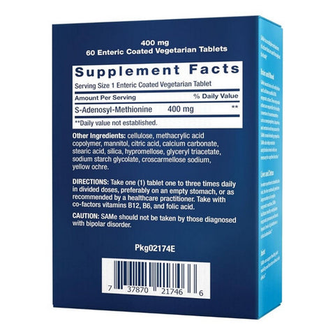 Life Extension, SAMe (S-Adenosyl-Methionine), 400mg, 60 Enteric Coated Tabs