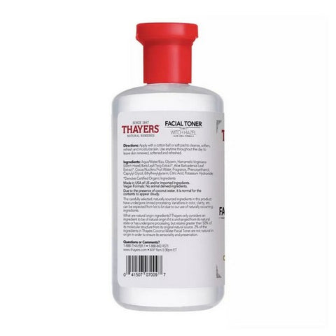 Thayers, Witch Hazel with Aloe Vera Alcohol Free Toner, Coconut Water 12 Oz