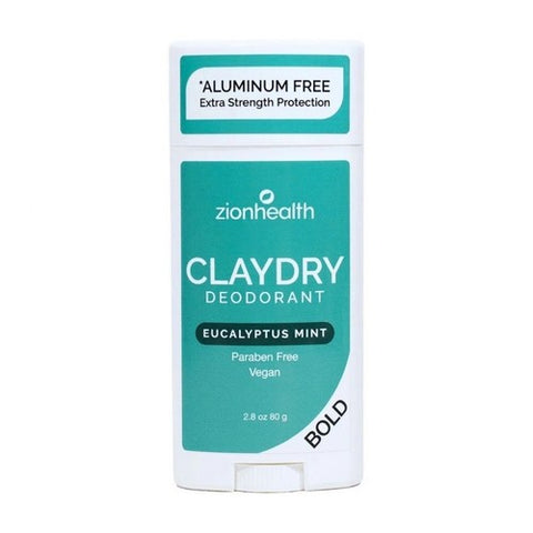 Zion Health, Clay Dry Deodorant Bold Eucalyptus Mint, 2.8 Oz