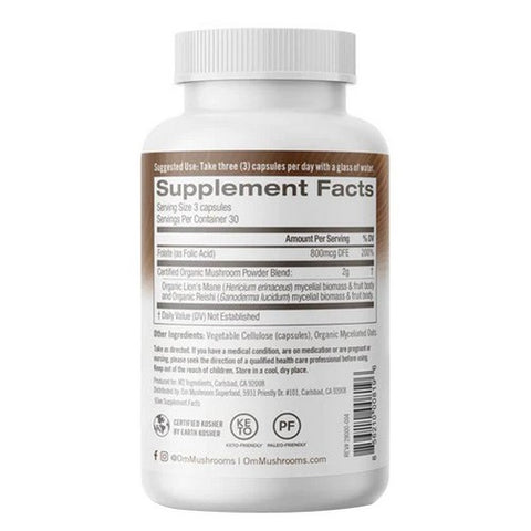 Om Mushrooms, Brain Fuel Superfood, 90 Caps