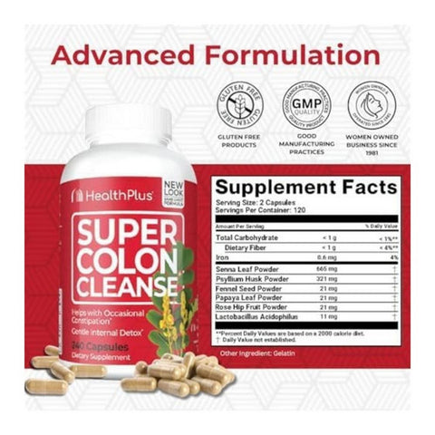 Health Plus, Super Colon Cleanse, 240 Caps