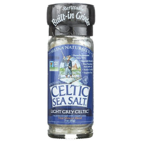 Celtic Sea Salt, Light Grey Coarse Salt Grinder, 3 Oz