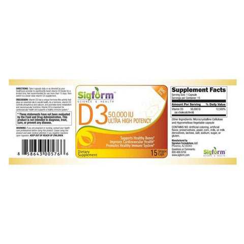 Sigform, Vitamin D3, 50,000 IU, 15 Caps