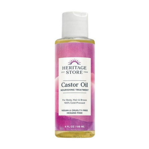 Heritage Store, Castor Oil Cold Pressed, 4 Fl Oz
