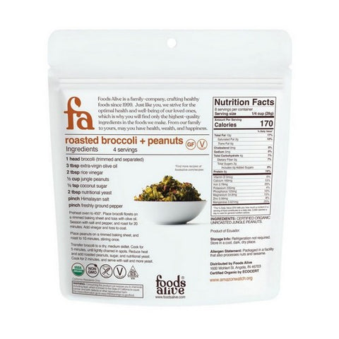 Foods Alive, Organic Wild Jungle Peanuts, 8 Oz