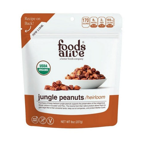Foods Alive, Organic Wild Jungle Peanuts, 8 Oz