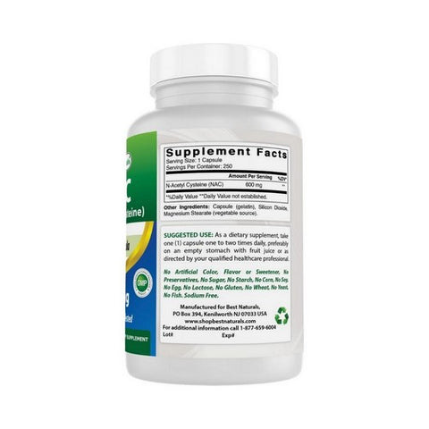 Best Naturals, NAC, 600 mg, 250 Caps