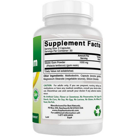 Best Naturals, Mastic Gum, 500 mg, 60 Caps