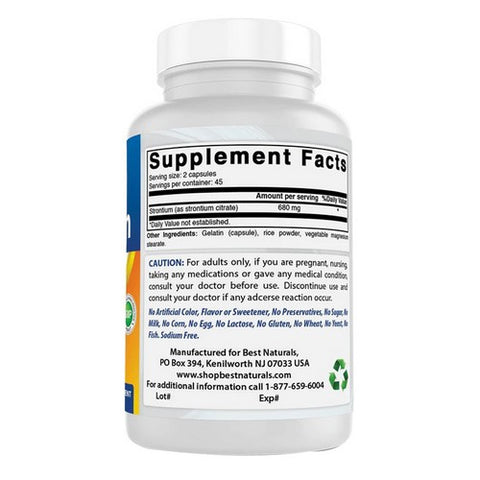 Best Naturals, Strontium, 680 mg, 90 Caps