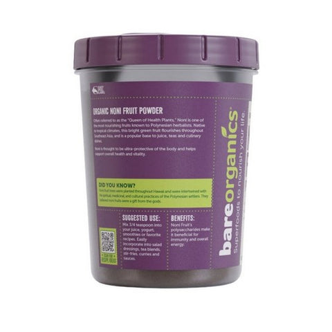 Bare Organics, Organic Noni Fruit Powder, 8 Oz