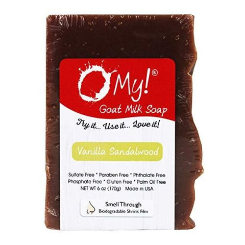 O MY!, Goat Milk Soap Bar, Vanilla Sandalwood 6 Oz