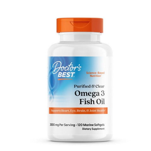 Doctors Best, Purified & Clear Omega 3 Fish Oil, 120 Softgels