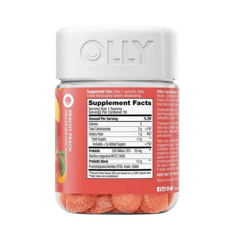 Olly, Probiotic + Prebiotic Peach, 30 Count