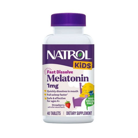 Natrol, Kids Melatonin, 1 mg, Strawberry 40 Tabs