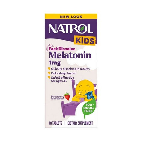 Natrol, Kids Melatonin, 1 mg, Strawberry 40 Tabs