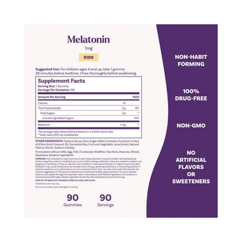 Natrol, Kids Melatonin Gummies, 1 mg, Berry 90 Count
