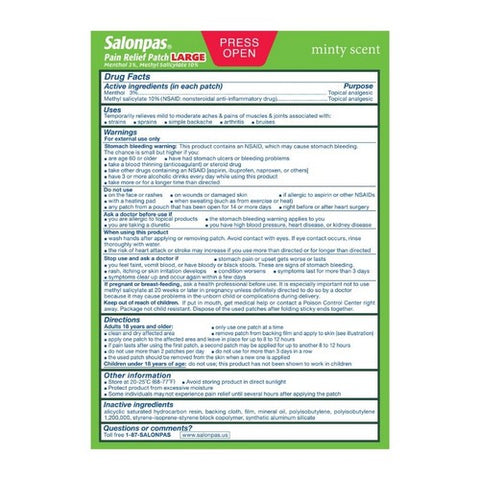 Salonpas, Pain Relief Patch, 9 Count
