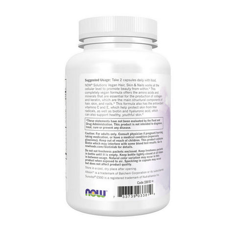 Now Foods, Vegan Hair, Skin & Nails, 5000 mcg, 90 Veg Caps