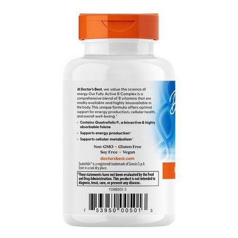 Doctors Best, Fully Active B Complex with Quatrefolic, 60 Veggie Caps