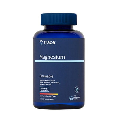 Trace Minerals, Magnesium Chewable Raspberry Lemon, 120 Count