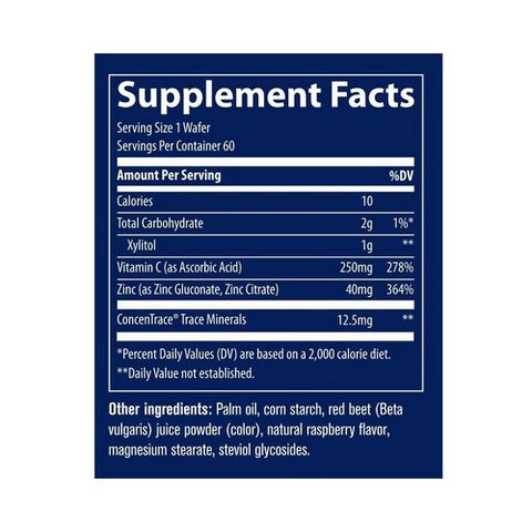 Trace Minerals, Zinc + Vitamin C Raspberry, 120 Count