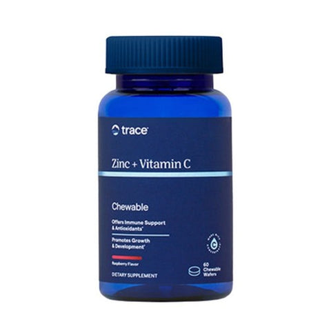 Trace Minerals, Zinc + Vitamin C Raspberry, 120 Count