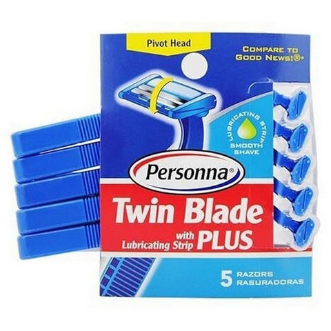 Personna, Twin Blade Plus Razor for Men, 5 Count