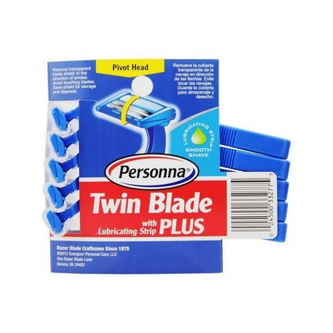 Personna, Twin Blade Plus Razor for Men, 5 Count