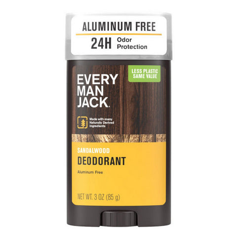 Every Man Jack, Sandalwood Men's Deodorant Aluminum Free, 3 oz