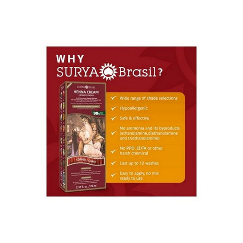 Surya Brasil, Henna Cream Copper, 2.37 Oz
