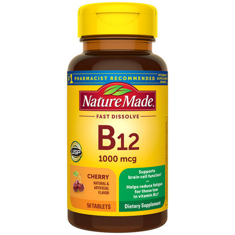 Nature Made, Nature Made B-12 Micro-Lozenges Cherry Flavor, 1000 mcg, 50 Each