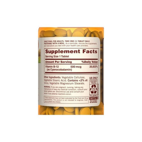 Sundown Naturals, Vitamin B12, 500 mcg, 200 Tabs